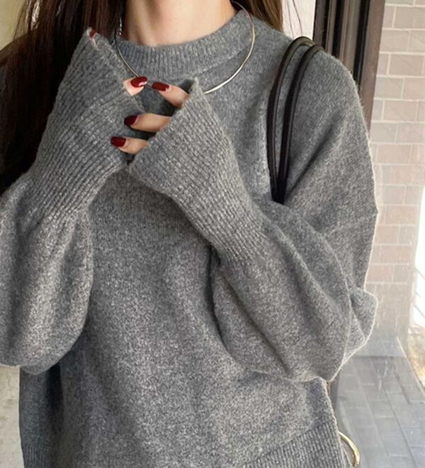 GeeRA（ジーラ）の「ゆるっと柔らか！袖ボリュームメランジニット（ニット・セーター）」｜詳細画像