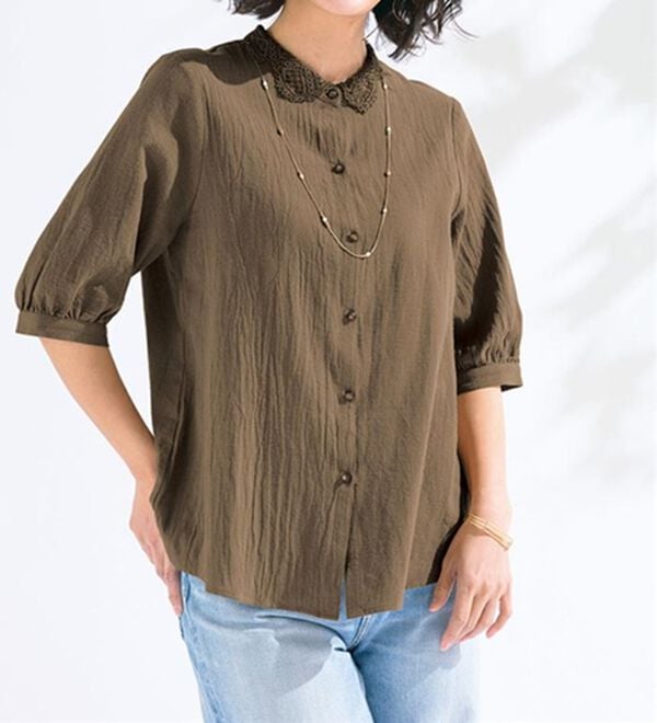 ルフラン（ルフラン）の「【２色組】レース衿ブラウス（ブラウス）」｜詳細画像