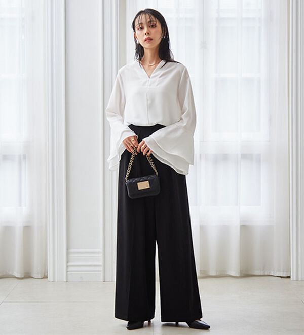 RANAN（ラナン）の「袖ペプラムデザイントップスセットアップ（セットアップ）」｜詳細画像