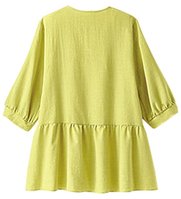 BELLUNA（ベルーナ）の「サラリ麻調素材袖リボンペプラムブラウス（ブラウス）」｜詳細画像