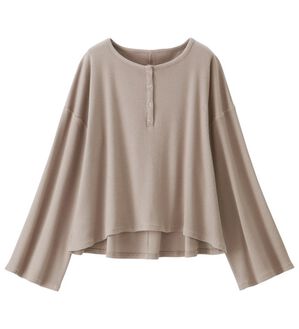 GeeRA（ジーラ）の「ヘンリーネックルーズカットソー（カットソー）」｜モカ