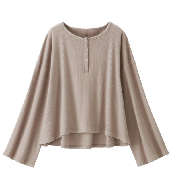 GeeRA（ジーラ）の「ヘンリーネックルーズカットソー（カットソー）」｜モカ