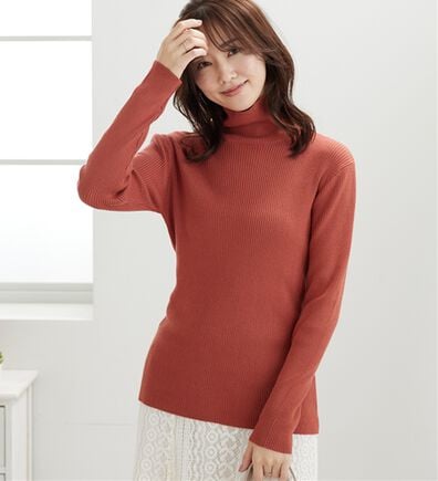 BELLUNA（ベルーナ）の「【安心感あるプチプラニット】リブニットタートルネックプルオーバー（ニット・セーター）」