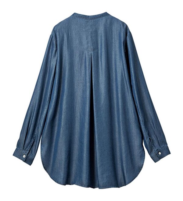 VINNO（ヴィノ）の「テンセルフリルタックデニムシャツ（ブラウス）」｜詳細画像