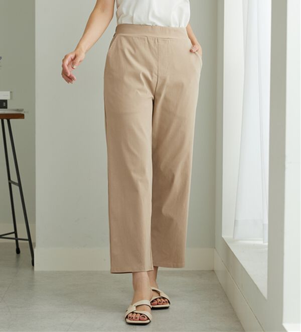 BELLUNA（ベルーナ）の「のびのびストレッチ美脚ストレートパンツ（ワイドパンツ・ガウチョ）」｜詳細画像