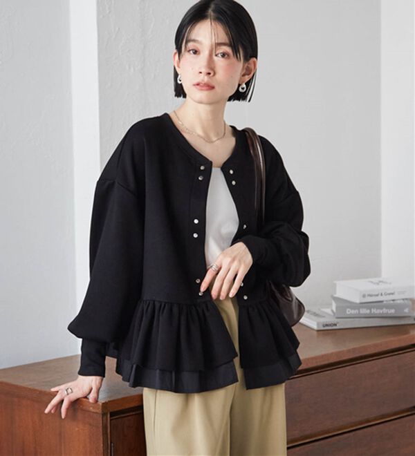 RANAN（ラナン）の「フリルぺプラムショートカーデ（その他カーディガン）」｜詳細画像