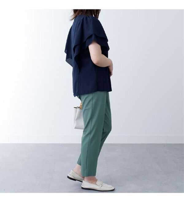 BELLUNA（ベルーナ）の「ビンテージ調素材袖フリルブラウス（ブラウス）」｜詳細画像