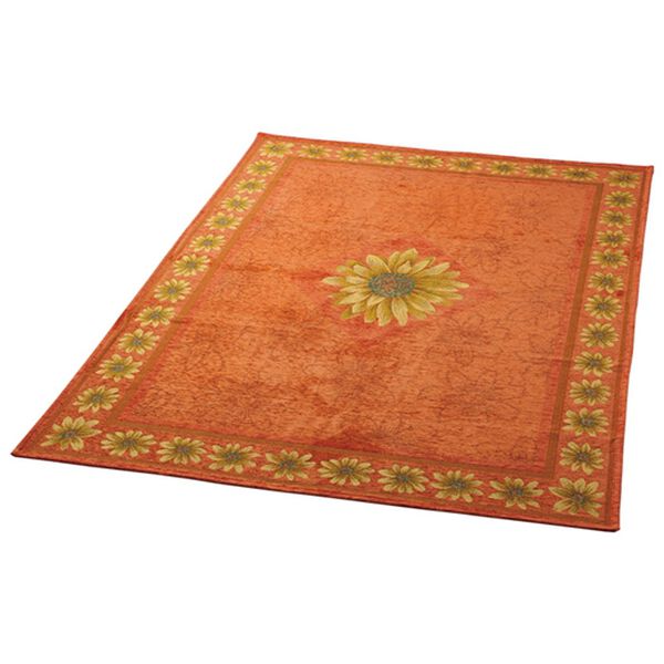 「イタリア製ジャカード織カーペット「マルゲリータ」（ラグ）」｜オレンジ