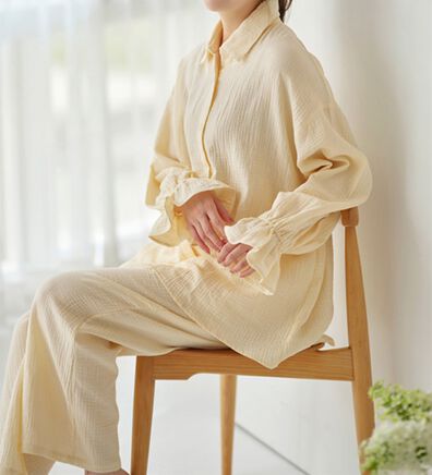 YU'NOW（ユナウ）の「Ｗガーゼシャツパジャマ（パジャマ・ルームウェア）」