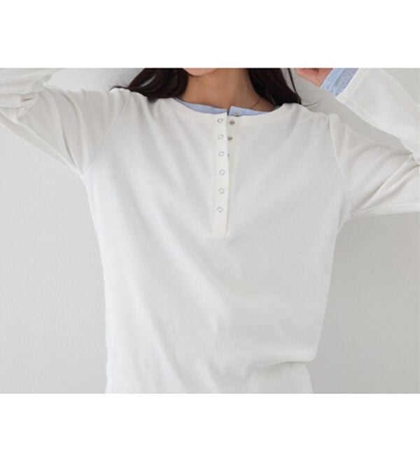 RANAN（ラナン）の「レイヤードヘンリーネックリブTシャツ（カットソー）」｜詳細画像