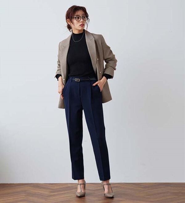 Pierrot（ピエロ）の「着回しストレッチリブハイネックニット（ニット・セーター）」｜詳細画像