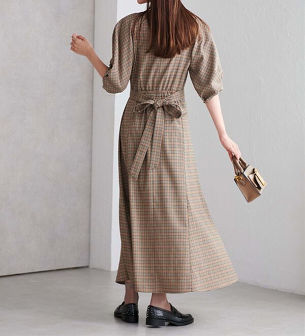 RANAN（ラナン）の「パフスリーブチェック柄ワンピ（その他ワンピース）」｜詳細画像