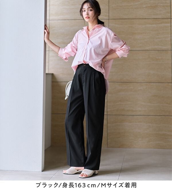 alotta（アロッタ）の「麻調ワイドスラックスパンツ（フルレングスパンツ）」｜詳細画像