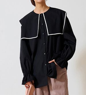 RANAN（ラナン）の「衿付きブラウス（ブラウス）」｜ブラック系