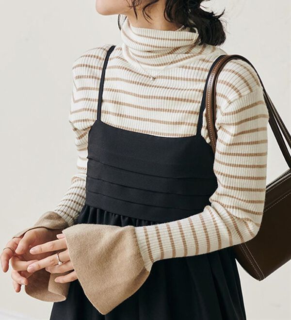 RANAN（ラナン）の「＜ムースタッチ＞洗える！バイカラータートルリブニット（ニット・セーター）」｜詳細画像