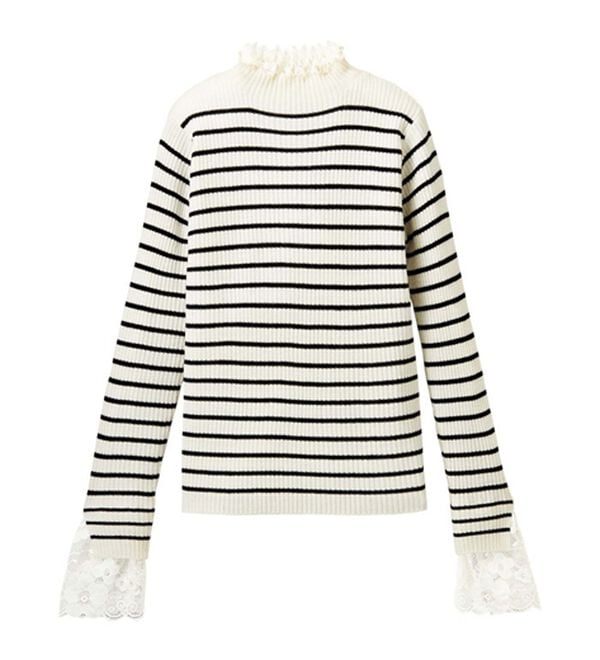 GeeRA（ジーラ）の「大人可愛い！レースが上品なハイネックニット（ニット・セーター）」｜詳細画像