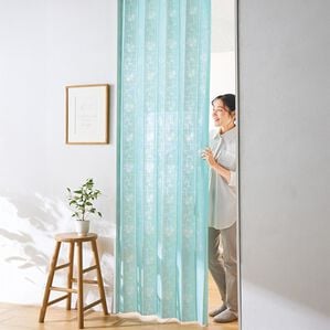 「日本製テイジン糸使用　断熱アコーディオンカーテン（のれん・間仕切り・カーテン関連品）」｜ミントブルー