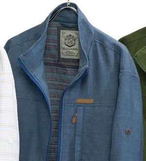 「お洒落なボーダージャケット（メンズジャケット）」｜インディゴ