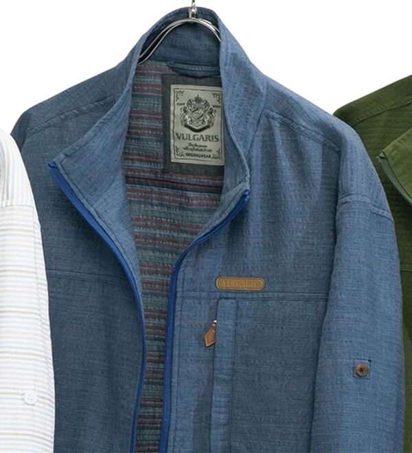 「お洒落なボーダージャケット（メンズジャケット）」｜インディゴ