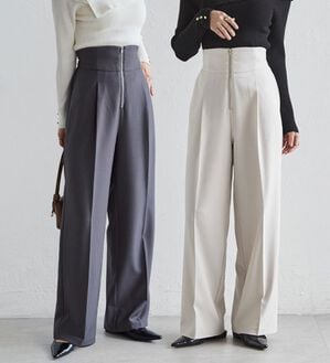 RANAN（ラナン）の「ハイウエストジップワイドパンツ（ワイドパンツ・ガウチョ）」｜詳細画像