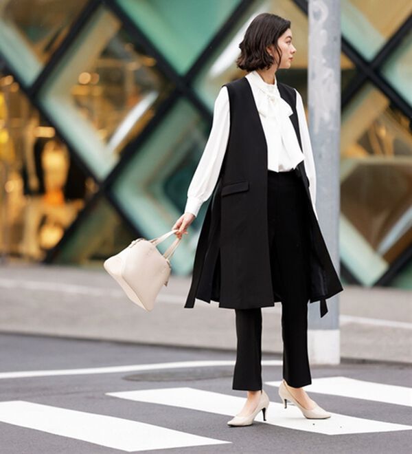 GeeRA（ジーラ）の「【２点セット】ロングジレセットアップスーツ（パンツスーツ）」｜詳細画像