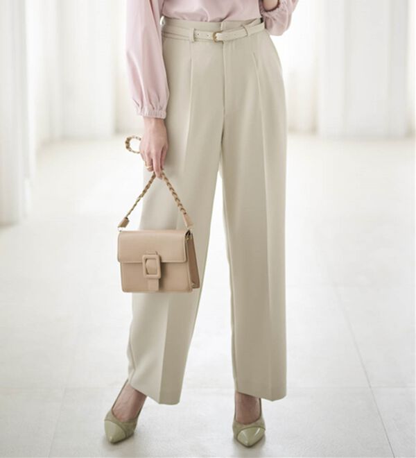 RANAN（ラナン）の「洗える！ベルト付ワイドパンツ（ワイドパンツ・ガウチョ）」｜詳細画像