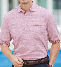 「＜コムルヴァン・オム＞大人のメランジ鹿の子ポロシャツ（メンズポロシャツ）」