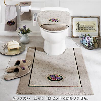 「シェニール織トイレタリー（ロゼ）（トイレマット）」