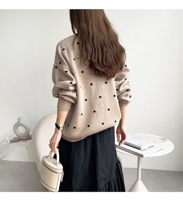 GeeRA（ジーラ）の「ドット柄ニットプルオーバー（ニット・セーター）」｜詳細画像