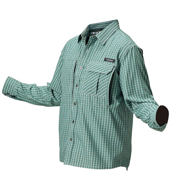 「＜ダンロップ・リファインド＞ガバッと開いて爽快シャツ（メンズシャツ）」｜グリーン系