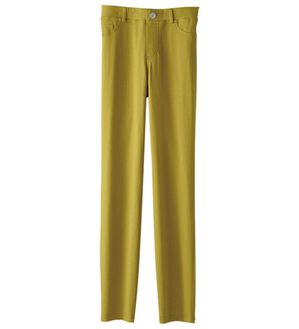 BELLUNA（ベルーナ）の「美ストレッチ素材レギンスパンツ（フルレングスパンツ）」｜イエロー