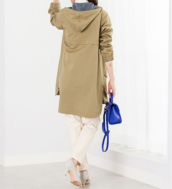 BELLUNA（ベルーナ）の「はっ水加工ボンディング素材ロング丈パーカー（ハーフコート）」｜詳細画像