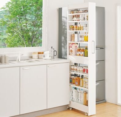 iellio（イエリオ）の「幅が選べる隙間収納＜冷蔵庫横収納・ランドリーラック・本棚・キッチン収納・隙間ラック・大量収納・デッドスペース＞（ラック・棚・本棚）」