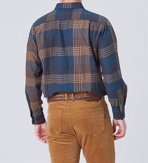 「＜ハッシュパピー＞コットン１００％パッチワーク風シャツ（メンズシャツ）」｜詳細画像