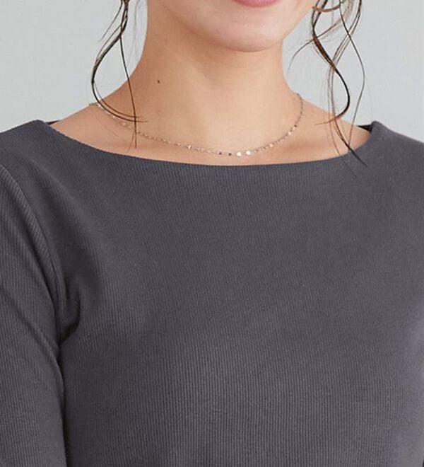 Pierrot（ピエロ）の「【ネックが選べる】テレコリブカットソー（カットソー）」｜詳細画像