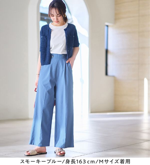 alotta（アロッタ）の「さら楽細見えワイドパンツ（ワイドパンツ・ガウチョ）」｜詳細画像