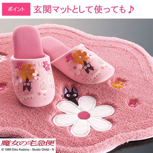 「魔女の宅急便フリーマット・スリッパ　こんにちは＜洗える　トイレマット　玄関マット　ジジ＞（トイレマット）」｜詳細画像