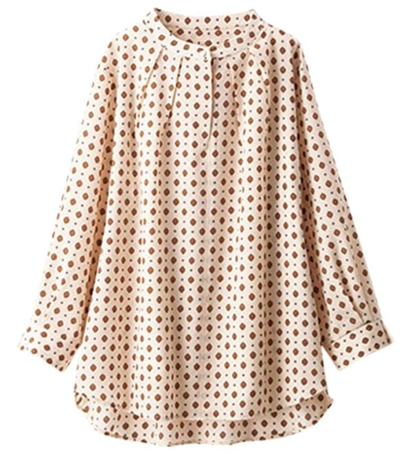 BELLUNA（ベルーナ）の「前ボタンデザイン小紋柄ブラウス（ブラウス）」｜詳細画像