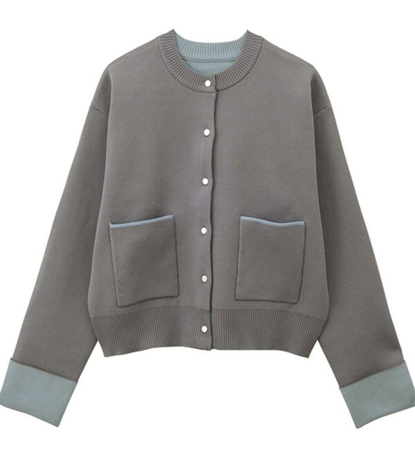 GeeRA（ジーラ）の「配色カラーニットカーディガン（ニットカーディガン）」｜詳細画像