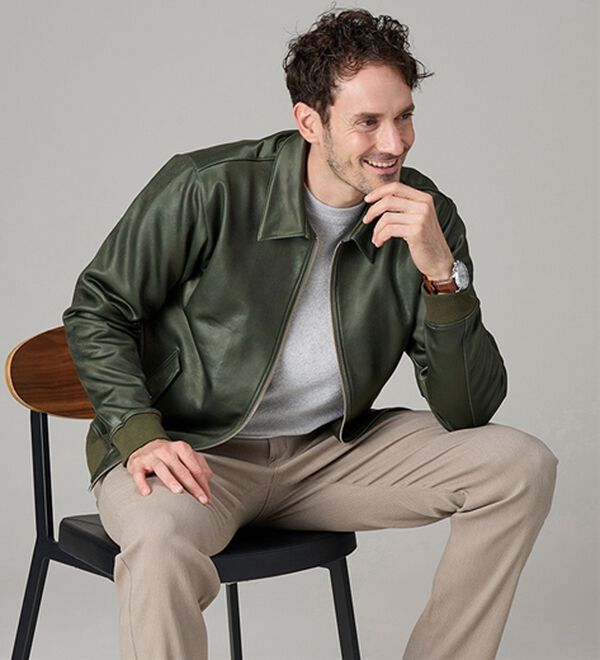 「＜コムルヴァン・オム＞フェイクレザージャケット（メンズジャケット）」｜詳細画像