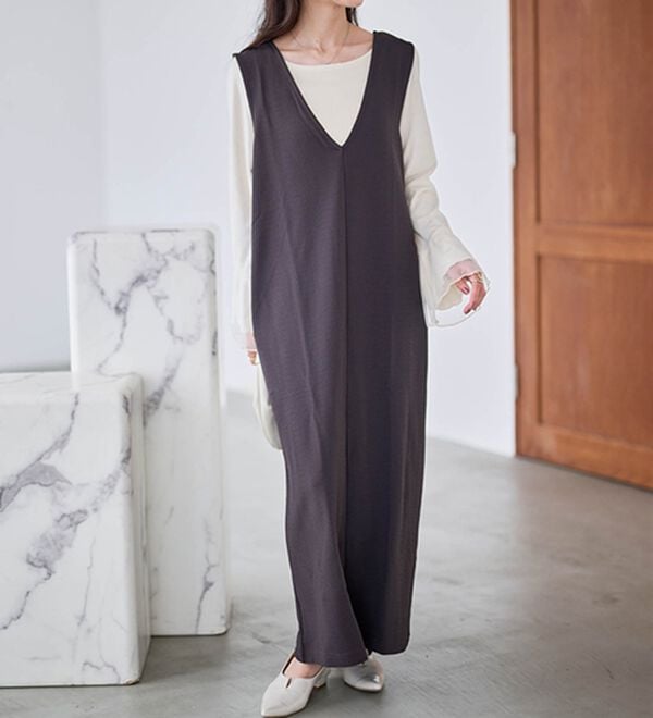 RANAN（ラナン）の「【選べる2丈】細見えが叶うジャンパースカート（ジャンパースカート）」｜詳細画像