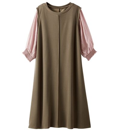 BELLUNA（ベルーナ）の「袖切替デザインシャーリングワンピース（その他ワンピース）」