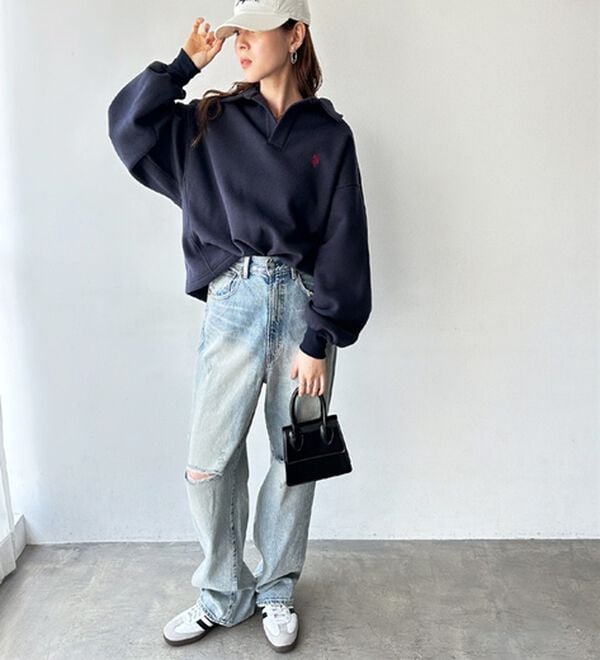 GeeRA（ジーラ）の「【U.S.POLO ASSN.】表ピーチポロ衿スウェット（カットソー）」｜詳細画像