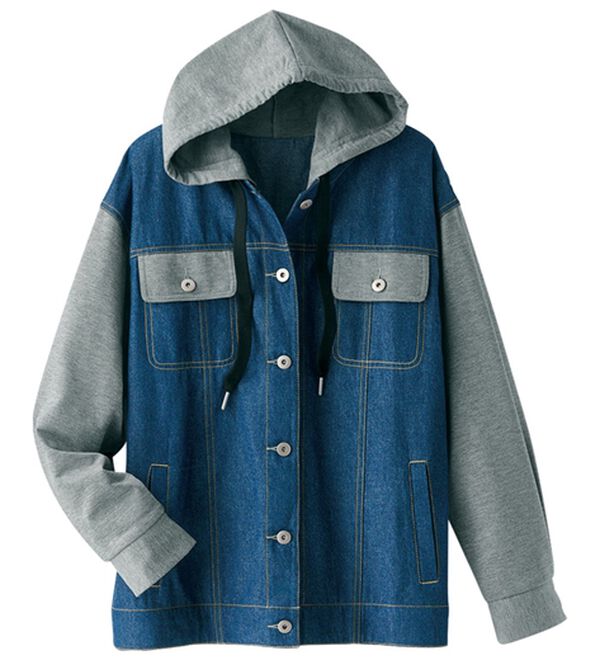 BELLUNA（ベルーナ）の「フード重ね着風Ｇジャン（ブルゾン）」｜詳細画像