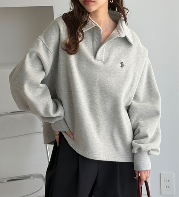 GeeRA（ジーラ）の「【U.S.POLO ASSN.】表ピーチポロ衿スウェット（カットソー）」｜詳細画像