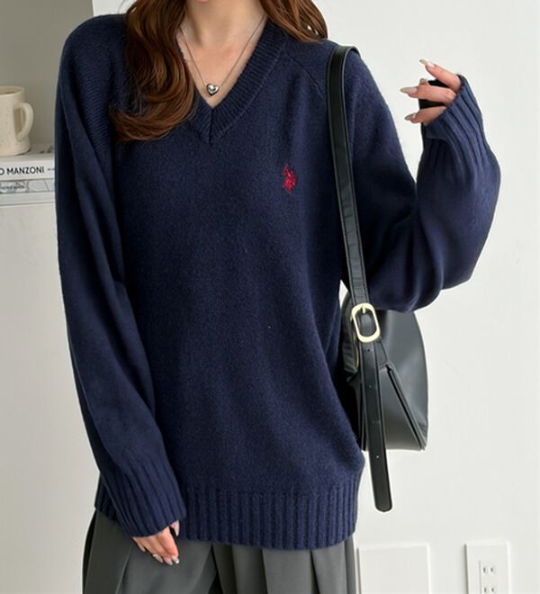 GeeRA（ジーラ）の「【Ｕ．Ｓ．ＰＯＬＯ　ＡＳＳＮ．】Ｖネックニット（ニット・セーター）」｜詳細画像