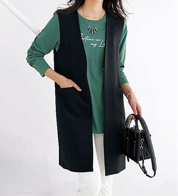 BELLUNA（ベルーナ）の「キレイ見え綿１００％素材ロゴプルオーバー（カットソー）」｜詳細画像