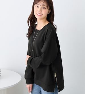 alotta（アロッタ）の「サイドジップあったか裏起毛プルオーバー（トレーナー・スウェット）」｜詳細画像