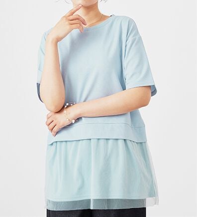 BELLUNA（ベルーナ）の「裾チュールレイヤード風チュニック（チュニック）」