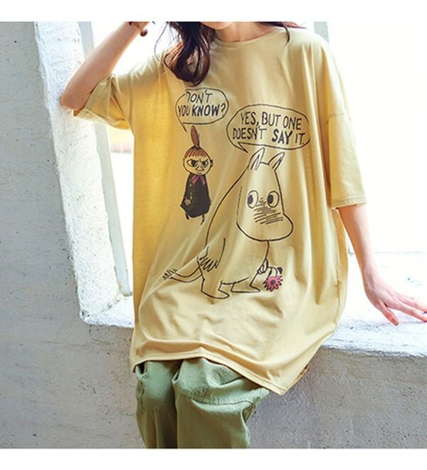 BELLUNA（ベルーナ）の「ムーミンプリントビックＴシャツ（Tシャツ）」｜詳細画像